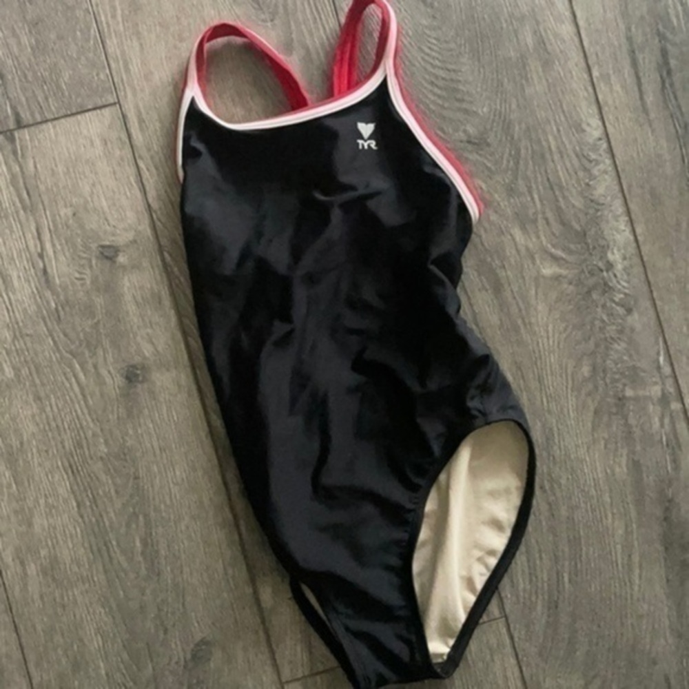 TYR swim size Small black red white